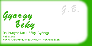gyorgy beky business card
