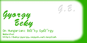 gyorgy beky business card